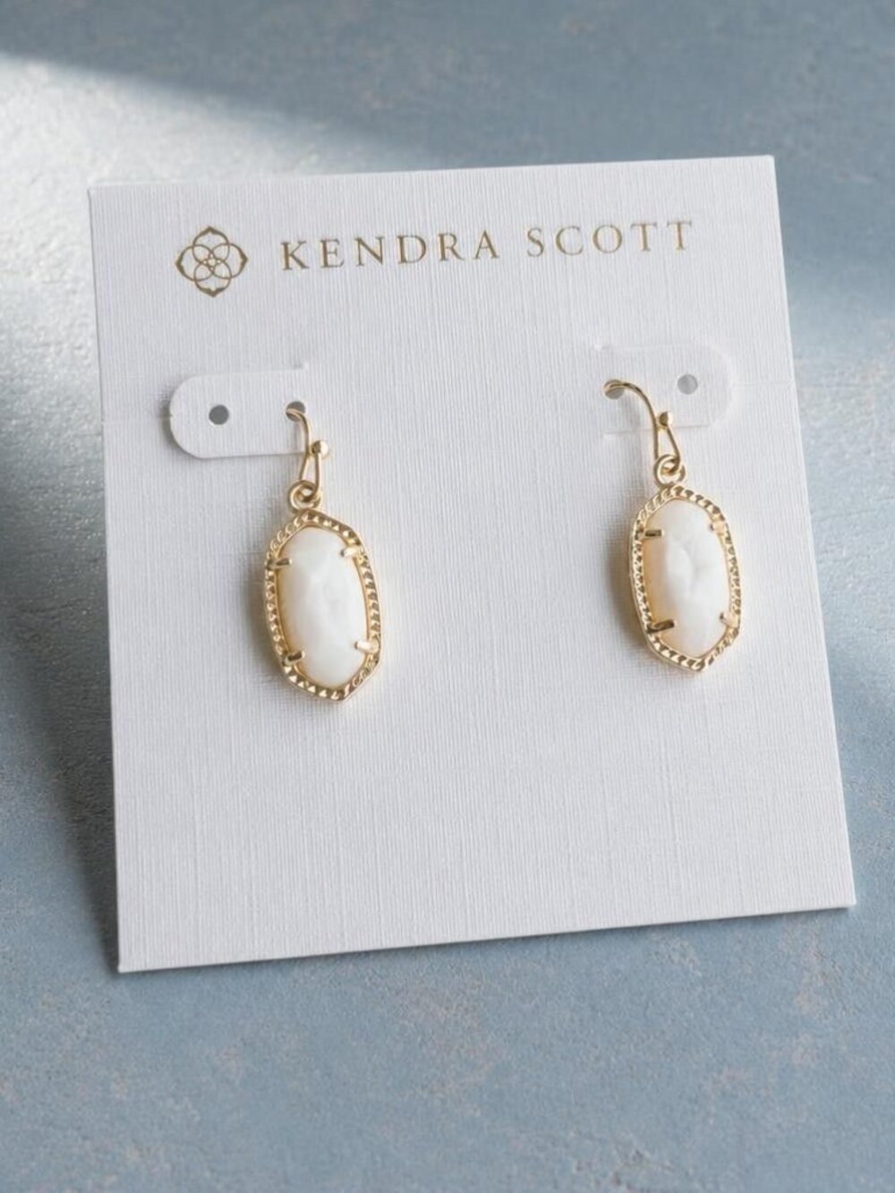 Kendra Scott Lee Gold Ivory Pearl Drop Earrings